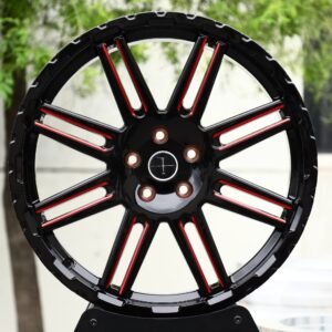 Lincoln OEM-Style Gloss Black / Red-Milled Twin 8-Spoke Forged Wheels – Lincoln Aviator / Corsair Fitment (5-Lug)