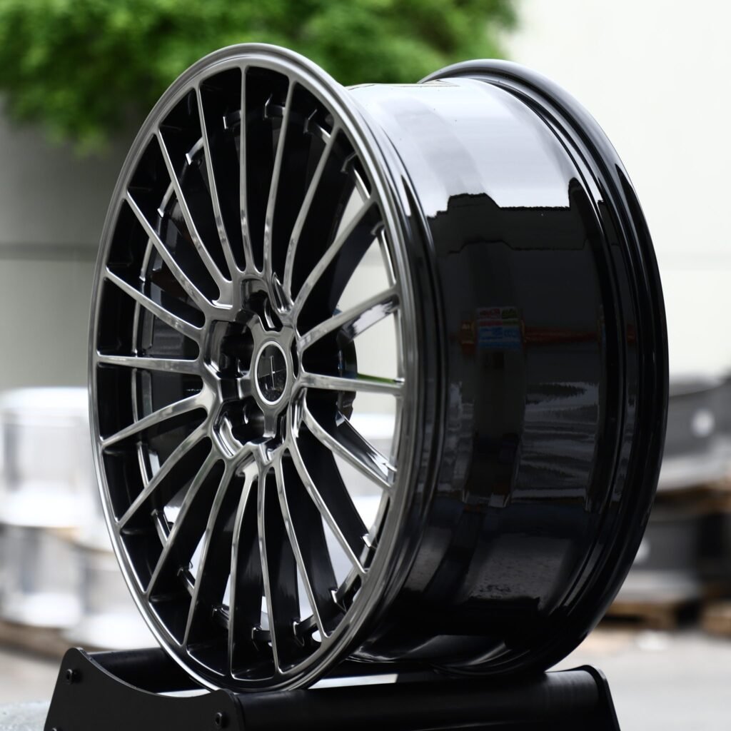 5x108 wheels – Metallic Gray Machined 20-Spoke (Lincoln OEM-Style), side view