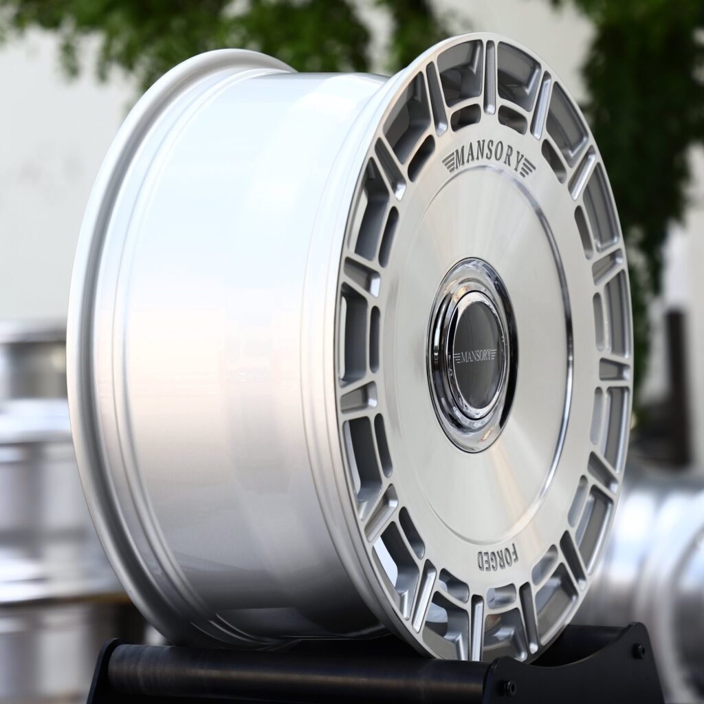 5x130 wheels – Satin Silver Slotted Turbine Disc (Mansory-Style), side view