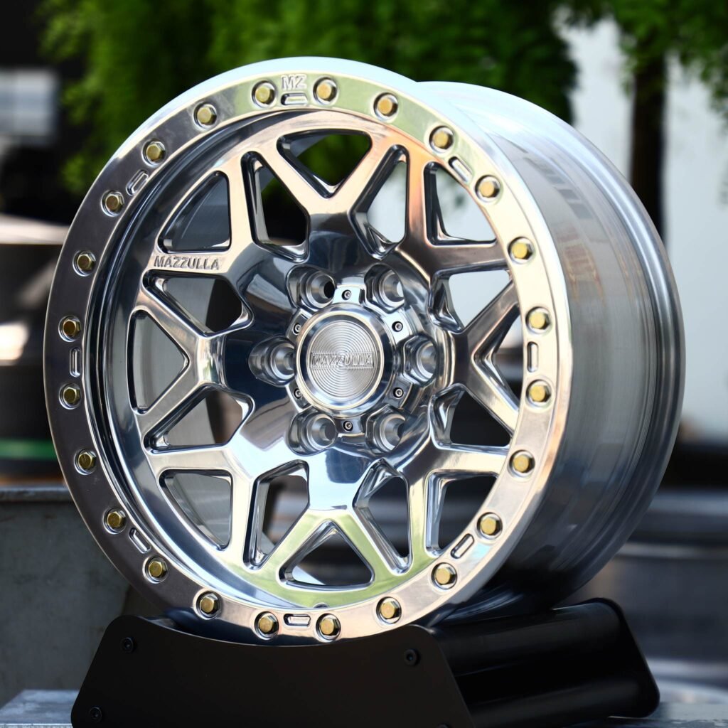 Chevrolet Silverado 1500 wheels – Mirror Polished 10-Spoke Beadlock (Mazzulla-Style), angled view