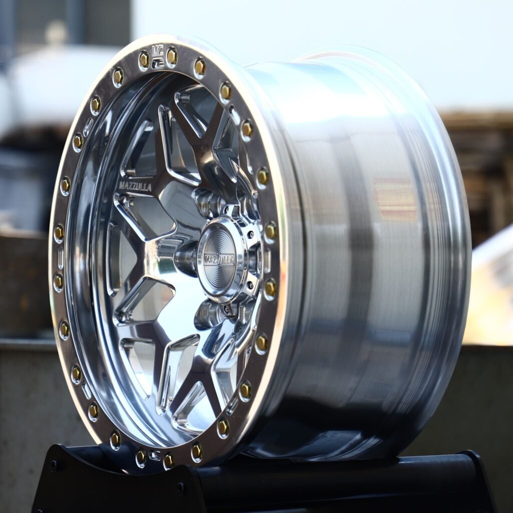 6x135 wheels – Mirror Polished 10-Spoke Beadlock (Mazzulla-Style), side view