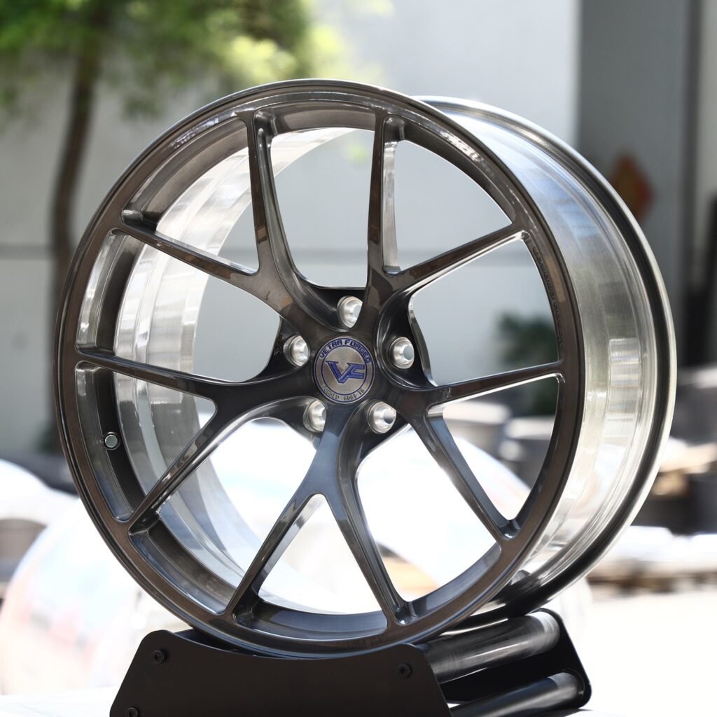 McLaren 720S wheels – Transparent Gray Brushed 10-Spoke Concave, front view
