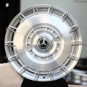 Mercedes-Benz OEM-Style Brushed Silver Slotted Disc Forged Wheels – Mercedes C-Class / E-Class Fitment (5-Lug)