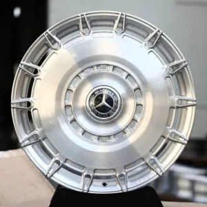 Mercedes-Benz OEM-Style Brushed Silver Slotted Disc Forged Wheels – Mercedes C-Class / E-Class Fitment (5-Lug)