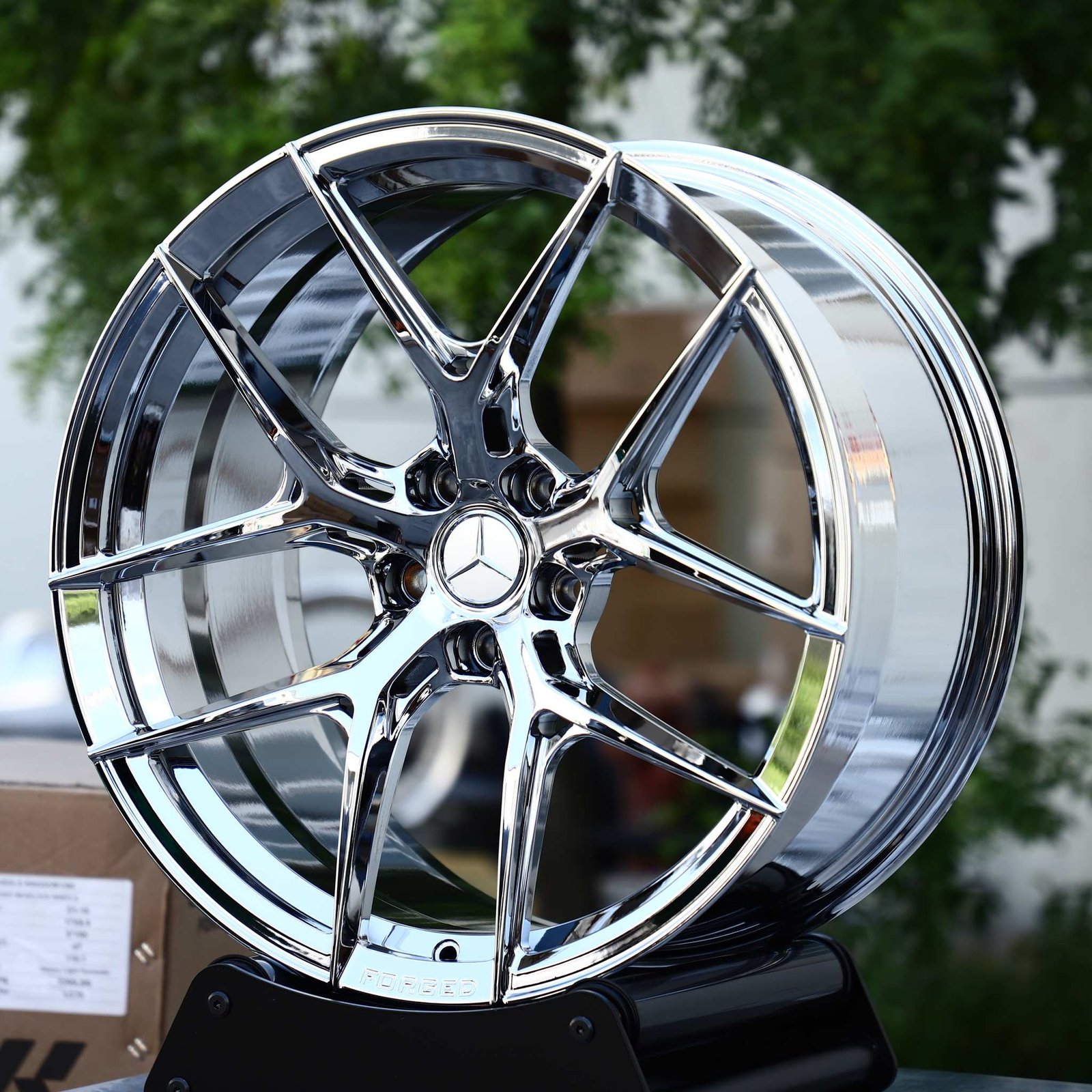 Mercedes-Benz G-Class wheels – Chrome 5 Y-Spoke Concave (Mercedes-Benz OEM-Style), front view