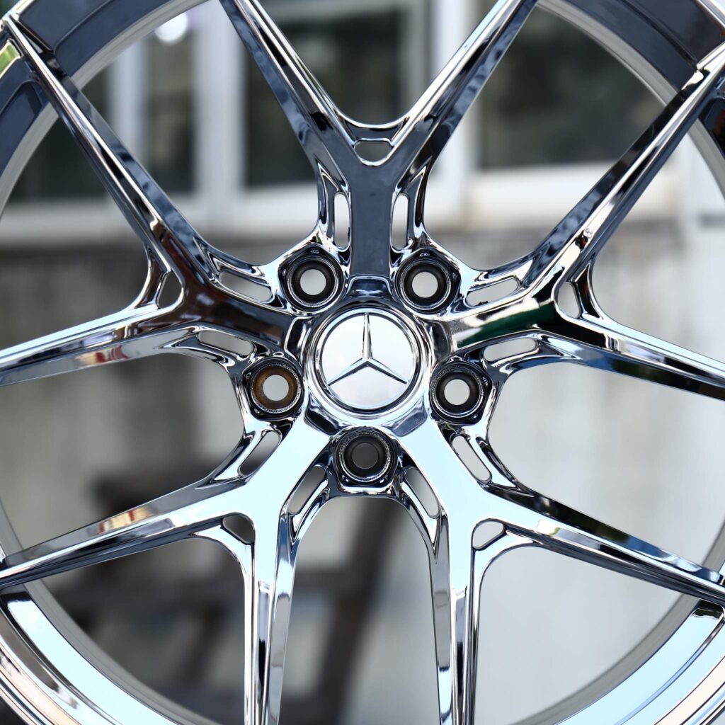 5x130 wheels – Chrome 5 Y-Spoke Concave (Mercedes-Benz OEM-Style), side view