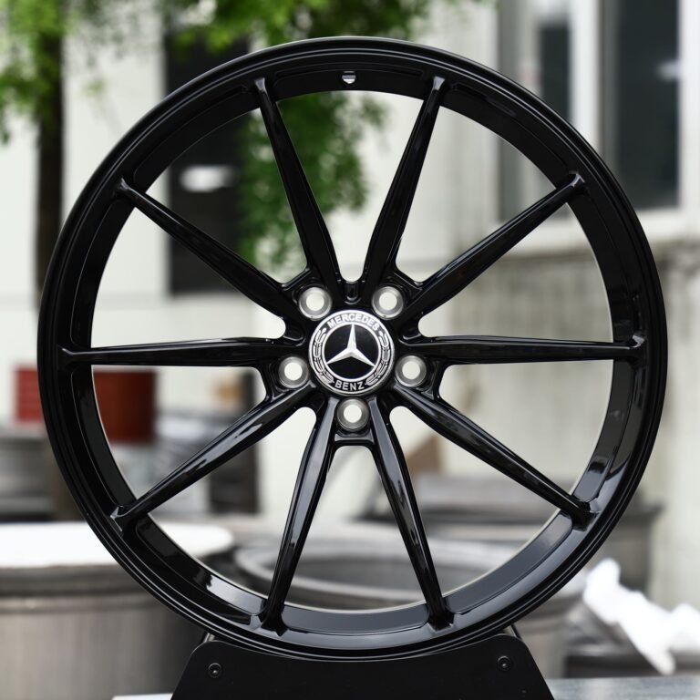 Mercedes-Benz E-Class W213 wheels – Gloss Black 10-Spoke (Mercedes-Benz OEM-Style), front view