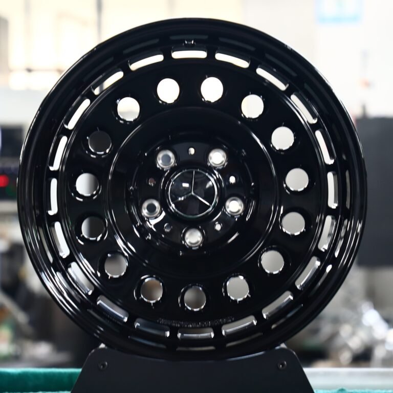 Mercedes G-Class wheels – Gloss Black Hole Disc Windowed Ring (Mercedes-Benz OEM-Style), front view