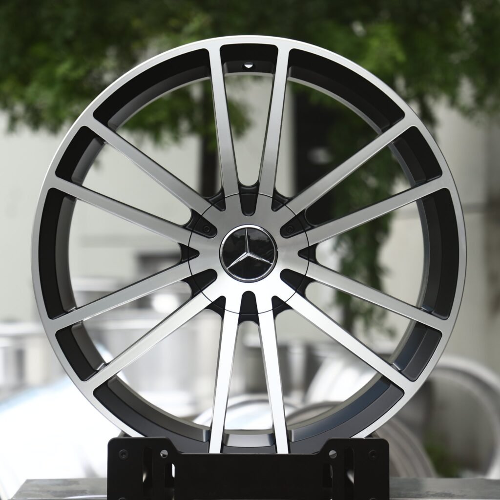 Mercedes-Benz S-Class wheels – Gunmetal Machined Twin 10-Spoke (Mercedes-Benz OEM-Style), angled view