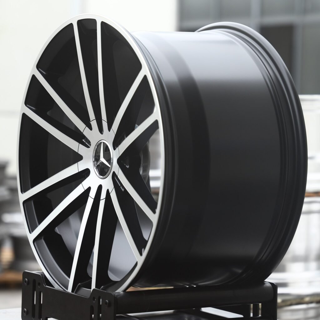 5x130 wheels – Gunmetal Machined Twin 10-Spoke (Mercedes-Benz OEM-Style), side view