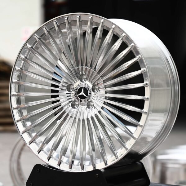 Mercedes-Benz S-Class wheels – Polished Multi-Spoke (Mercedes-Benz OEM-Style), front view