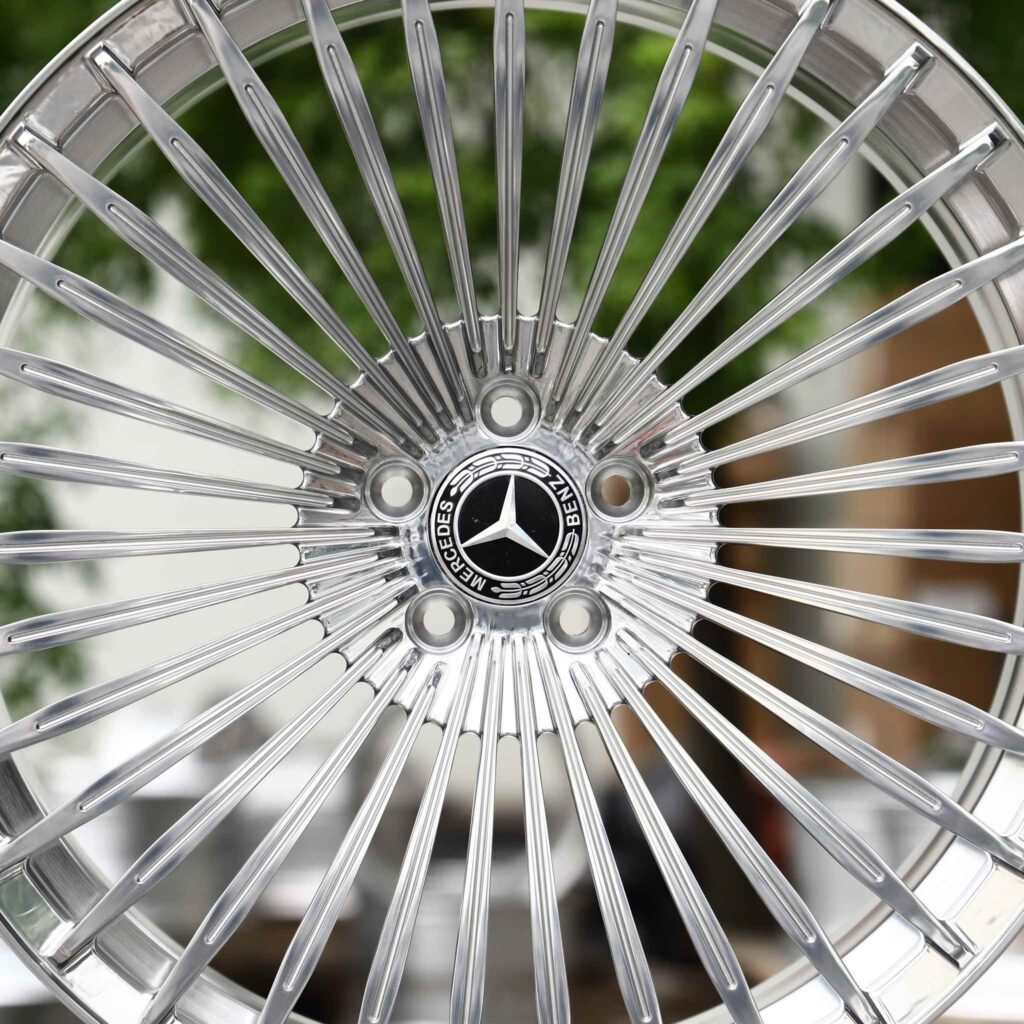 5x112 wheels – Polished Multi-Spoke (Mercedes-Benz OEM-Style), side view