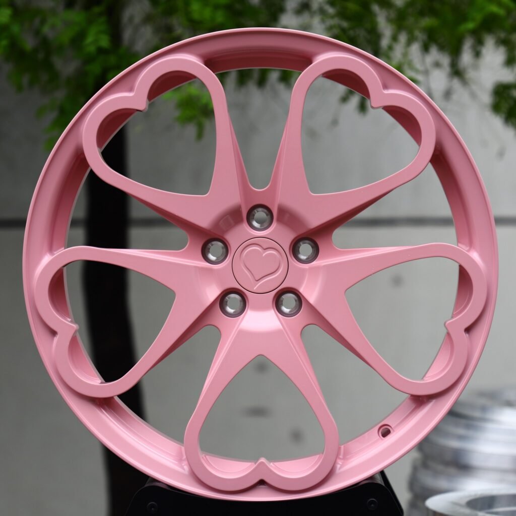 5x112 wheels – Pink Heart-Window 5-Spoke, side view