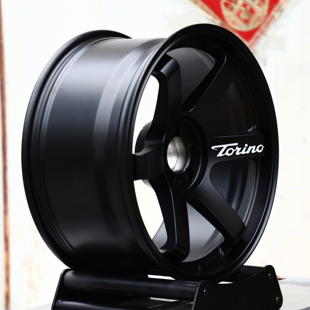 5x112 wheels – Satin Black 6-Spoke, side view