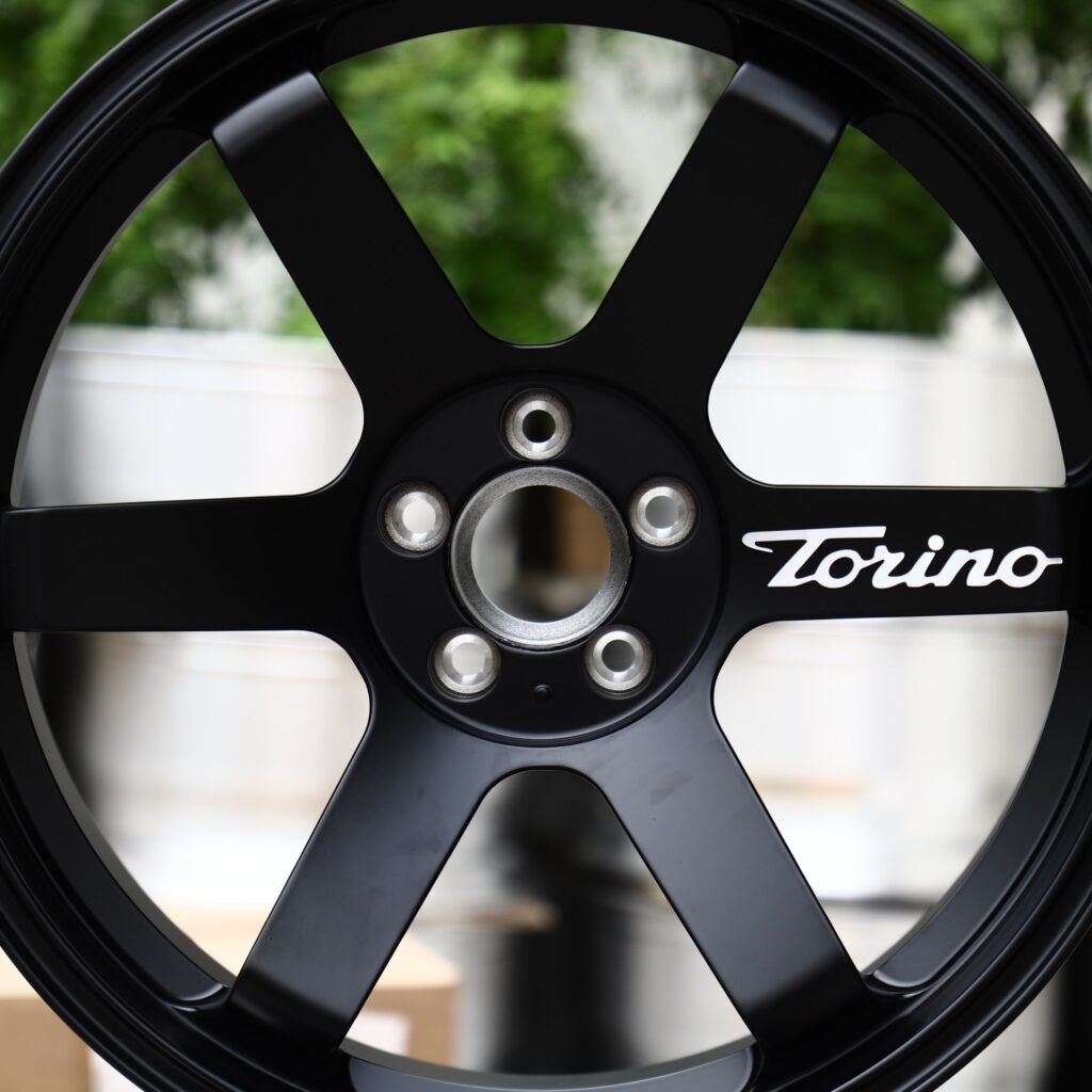 Audi A4 B9 wheels – Satin Black 6-Spoke, lip and barrel detail