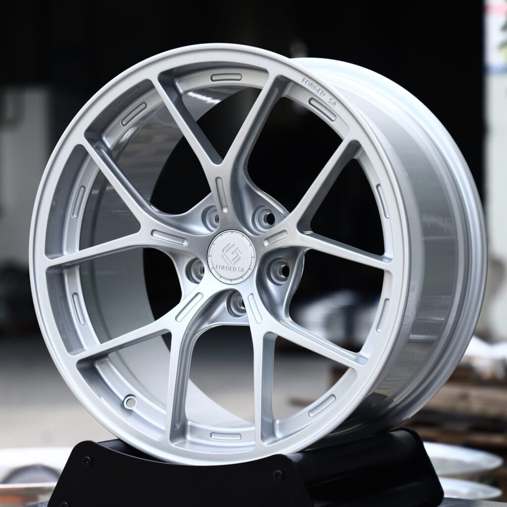 BMW X3 wheels – Bright Silver 5 Y-Spoke Slotted, angled view