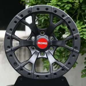 Momo-Style Matte Black 5 Split-Spoke Beadlock Off-Road Forged Wheels – Ford Bronco / Tacoma Fitment (6-Lug)