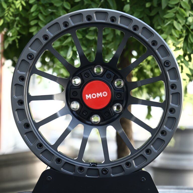 Toyota Land Cruiser wheels – Matte Gunmetal 10-Spoke Beadlock (Momo-Style), front view