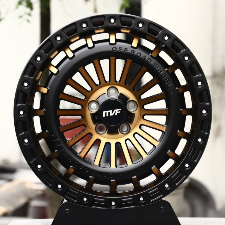 Jeep Wrangler JL wheels – Bronze / Black Multi-Spoke Beadlock (MVF-Style), front view