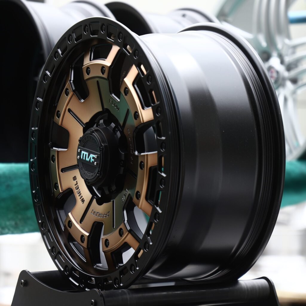 6x139.7 wheels – Bronze / Black Windowed Disc (MVF-Style), side view