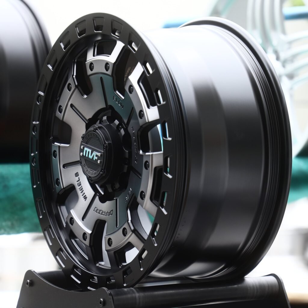 6x139.7 wheels – Gunmetal / Black Windowed Disc (MVF-Style), side view
