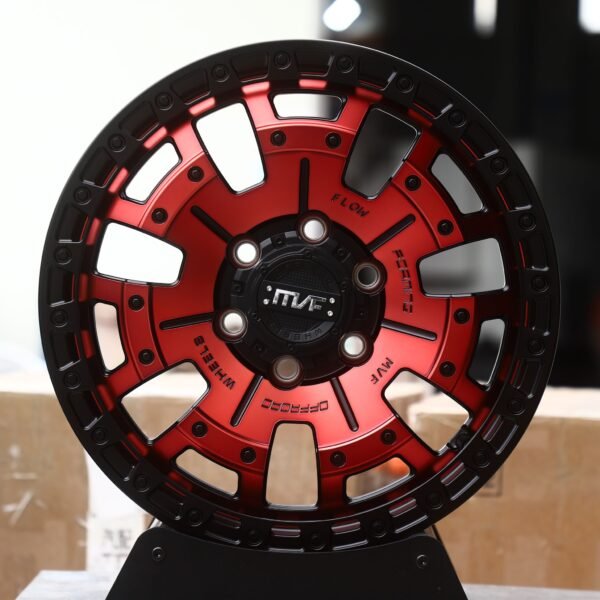 Ford F-150 wheels – Red / Black Windowed Disc (MVF-Style), front view