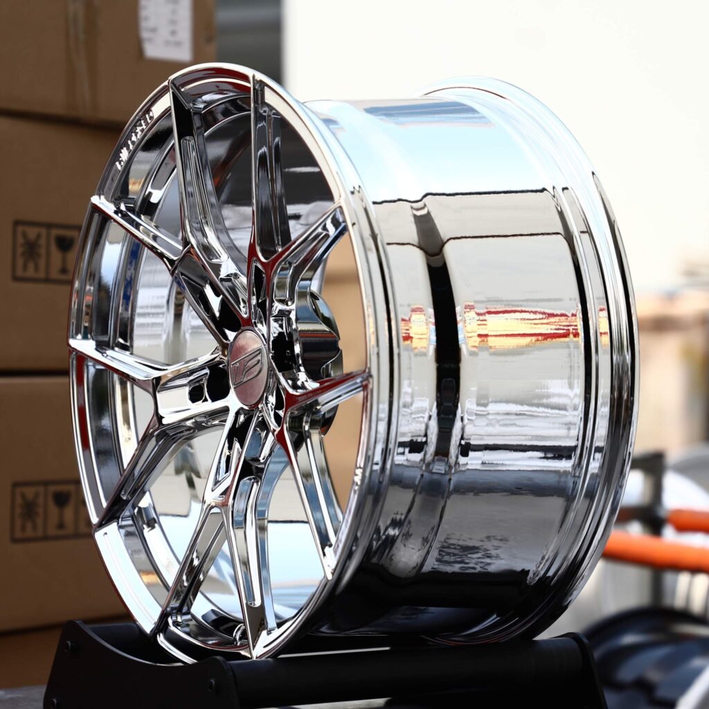 5x114.3 wheels – Chrome 5 Y-Spoke, side view