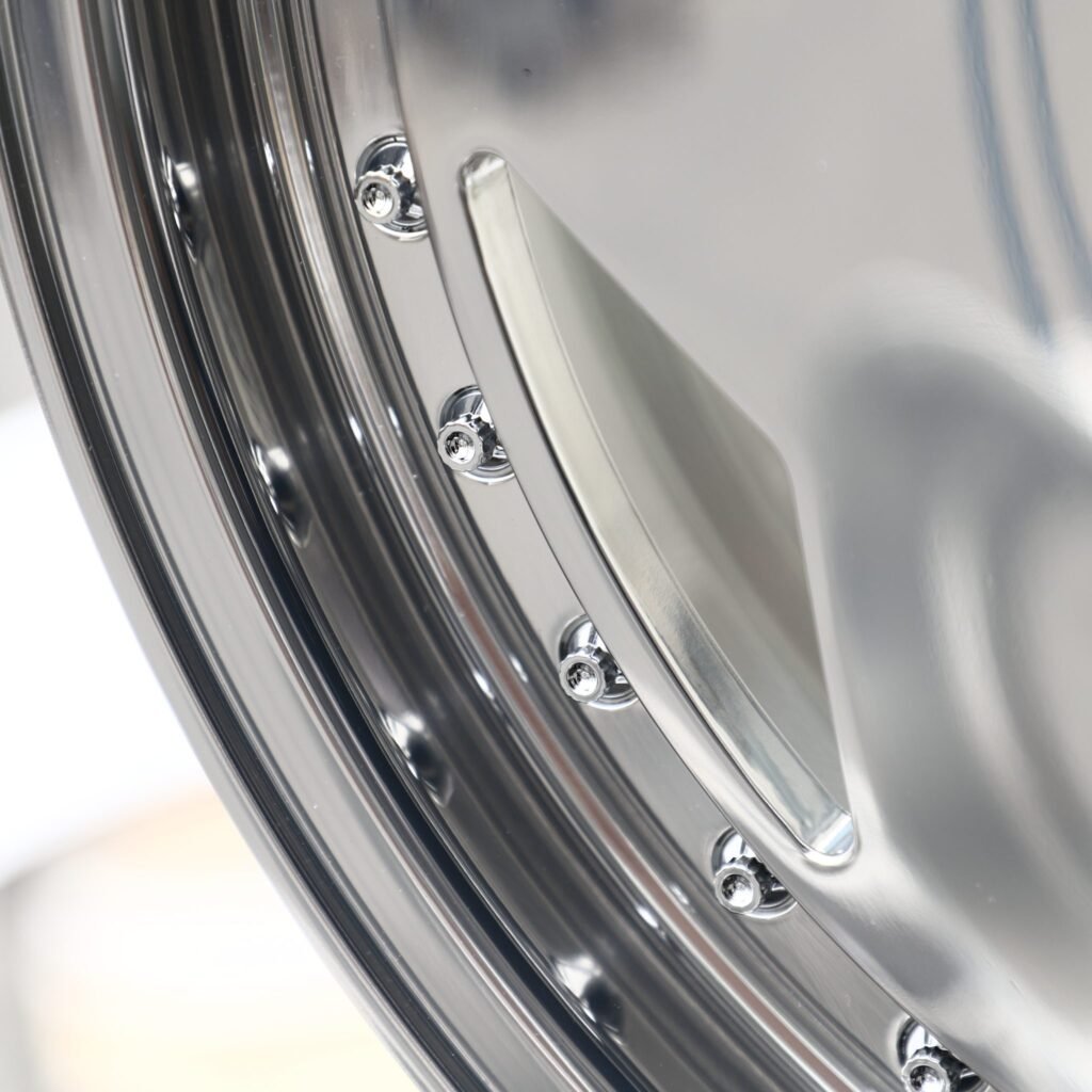 Subaru WRX STI wheels – Polished Turbofan Dish Riveted Lip (OZ Racing-Style), view 8