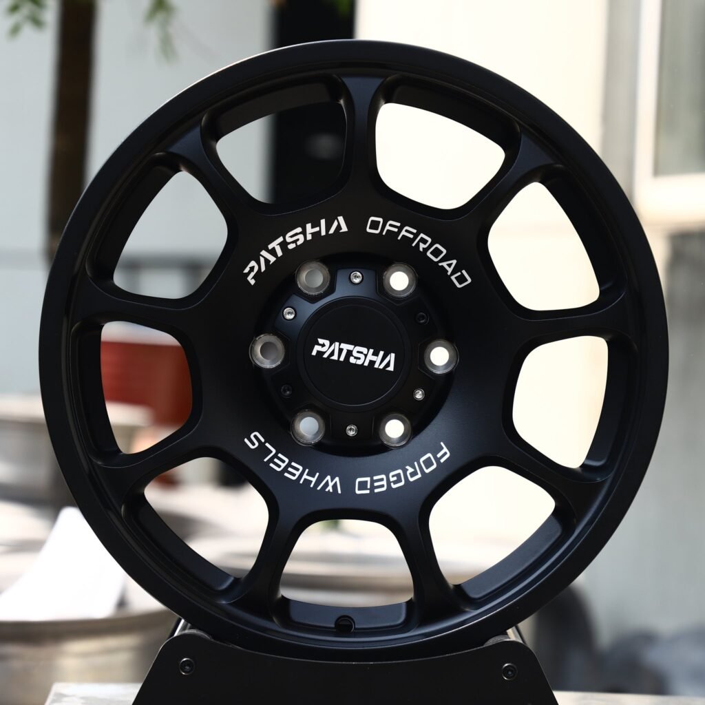 Toyota Hilux wheels – Matte Black 10-Spoke (Patsha-Style), front view