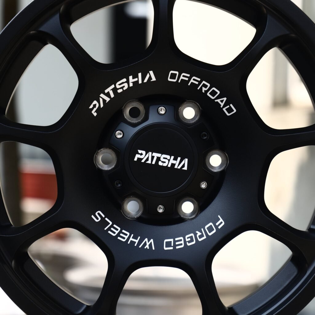 Toyota 4Runner wheels – Matte Black 10-Spoke (Patsha-Style), lip and barrel detail
