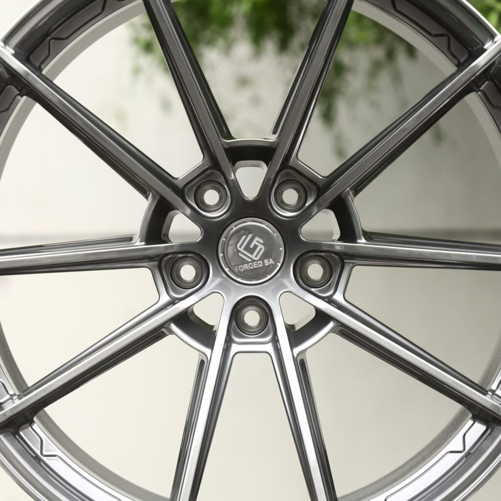 5x130 wheels – Transparent Gray Brushed 10-Spoke, side view