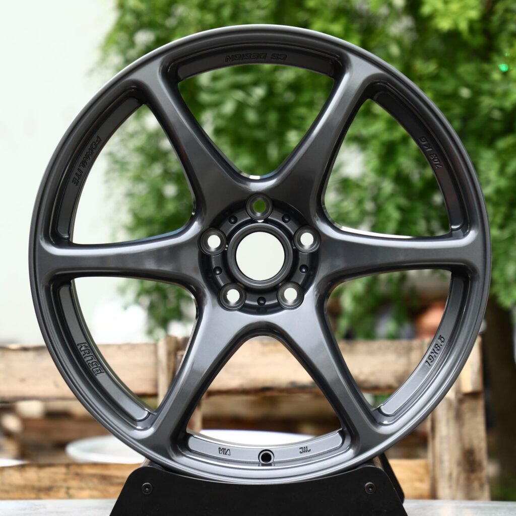 Porsche 911 wheels – Gunmetal 6-Spoke, front view