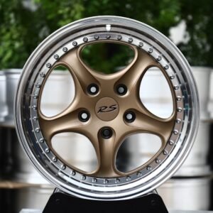Porsche OEM-Style 2-Piece Bronze 5-Spoke Riveted Lip Forged Wheels – Porsche 911 / Panamera Fitment (5-Lug)