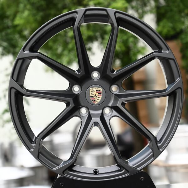 Porsche Cayenne wheels – Gunmetal 5 Double-Spoke (Porsche OEM-Style), front view