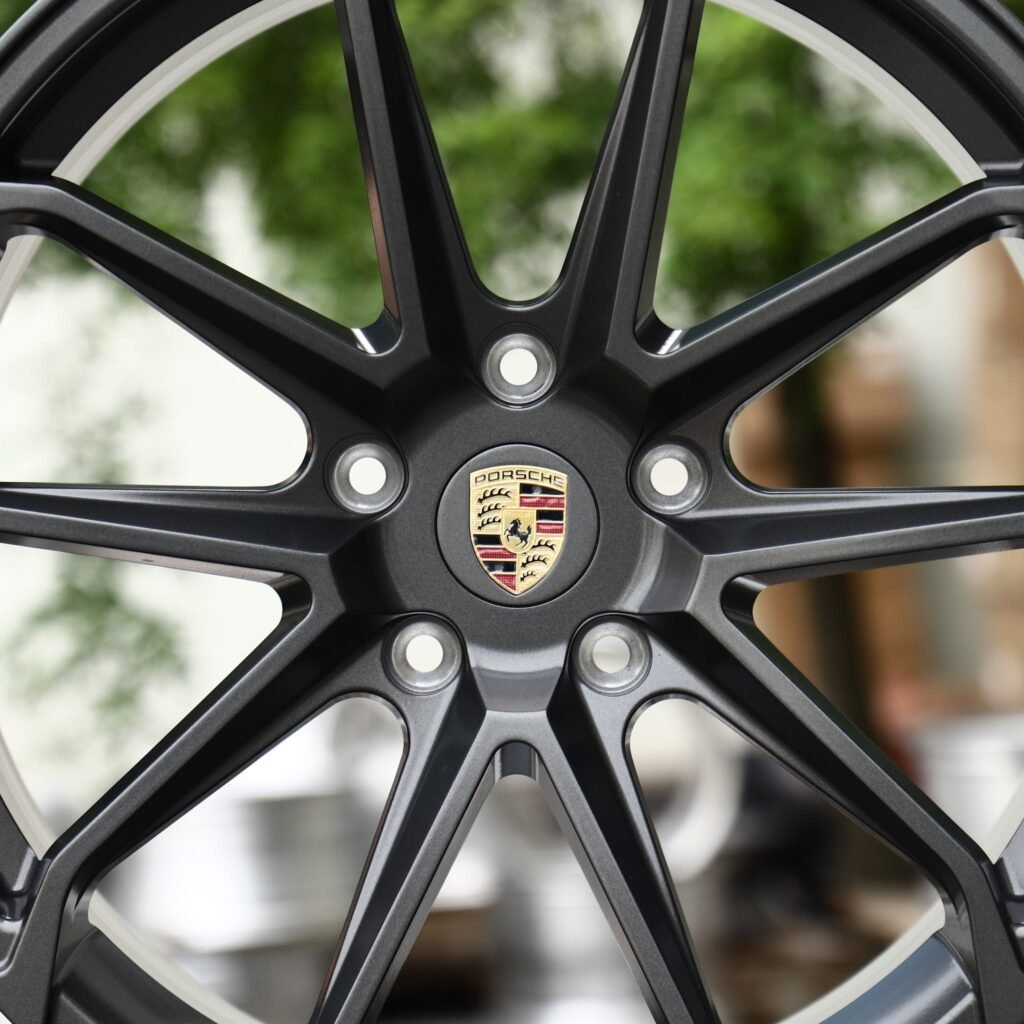 5x130 wheels – Gunmetal 5 Double-Spoke (Porsche OEM-Style), side view