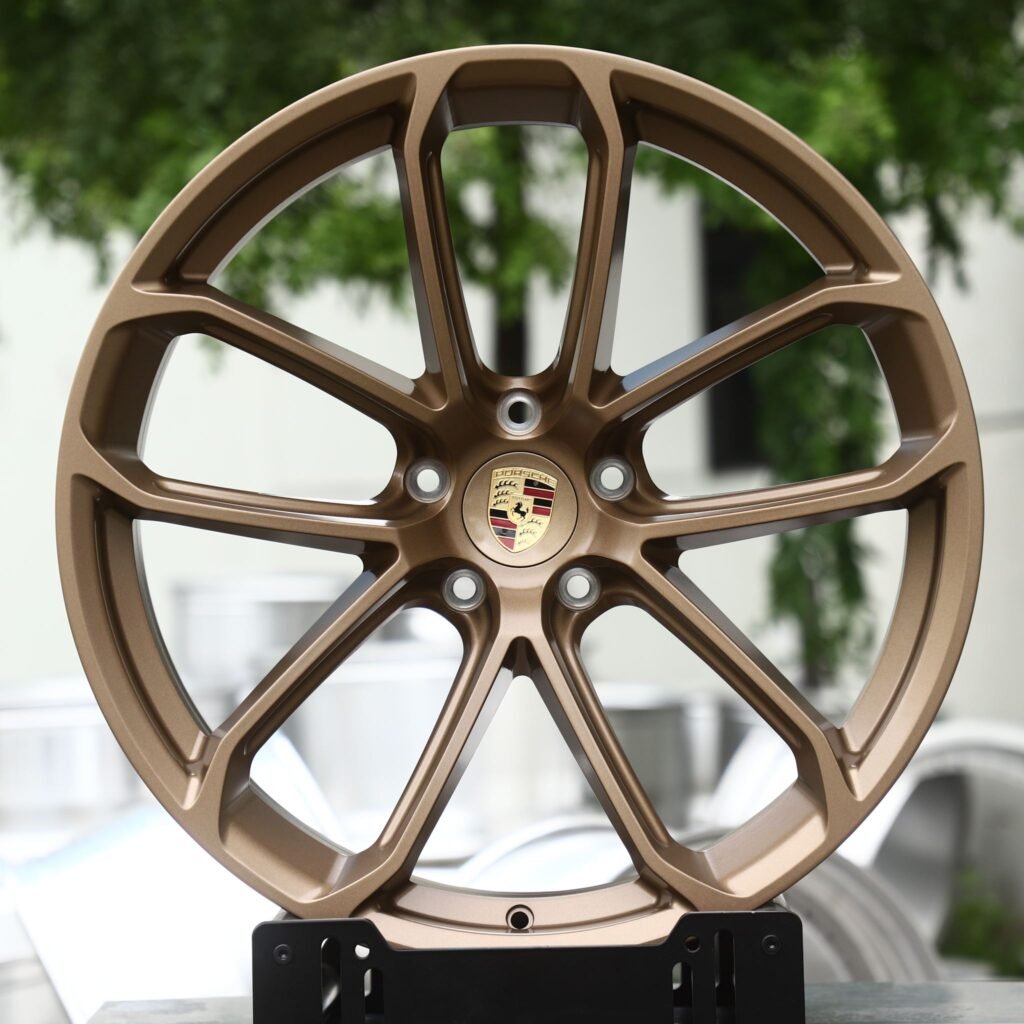 Porsche 911 992 wheels – Matte Bronze 5 Double-Spoke (Porsche OEM-Style), front view