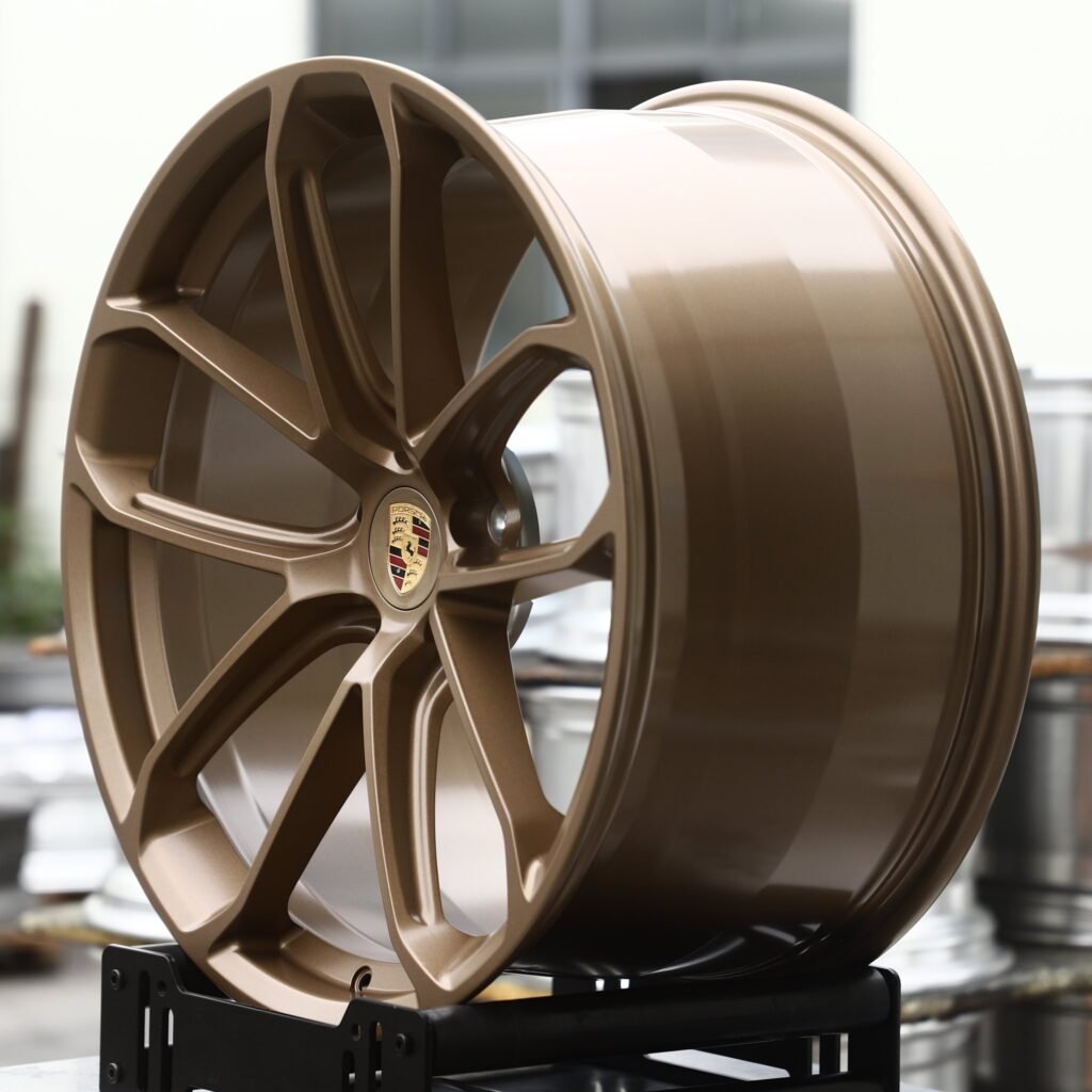 5x130 wheels – Matte Bronze 5 Double-Spoke (Porsche OEM-Style), side view