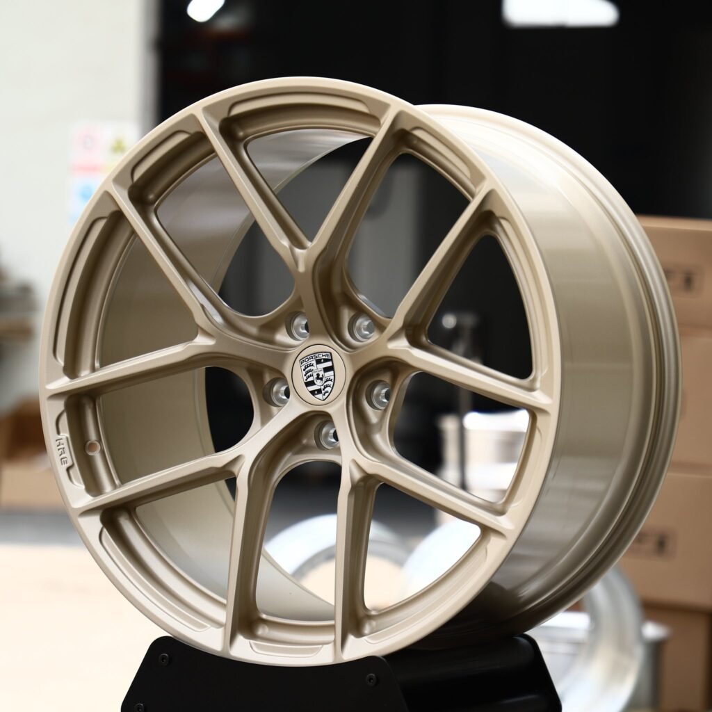 Porsche 911 992 wheels – Matte Bronze 5 Y-Spoke Concave (Porsche OEM-Style), front view
