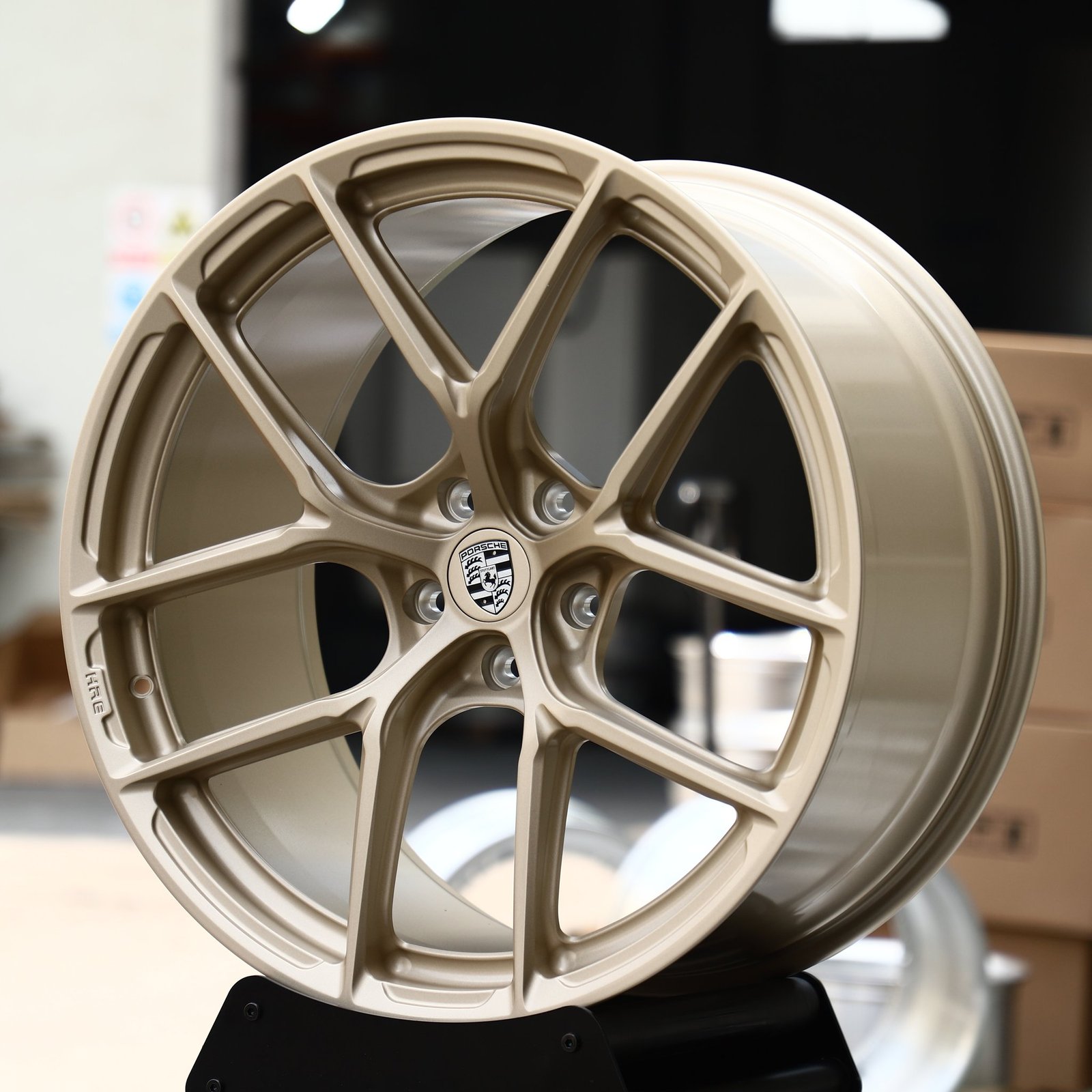 Porsche 911 992 wheels – Matte Bronze 5 Y-Spoke Concave (Porsche OEM-Style), front view