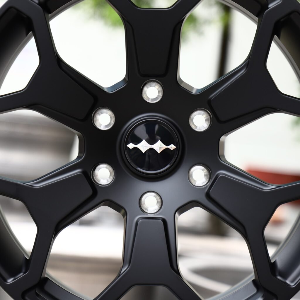 Toyota Tacoma wheels – Satin Black 6 Y-Spoke, lip and barrel detail