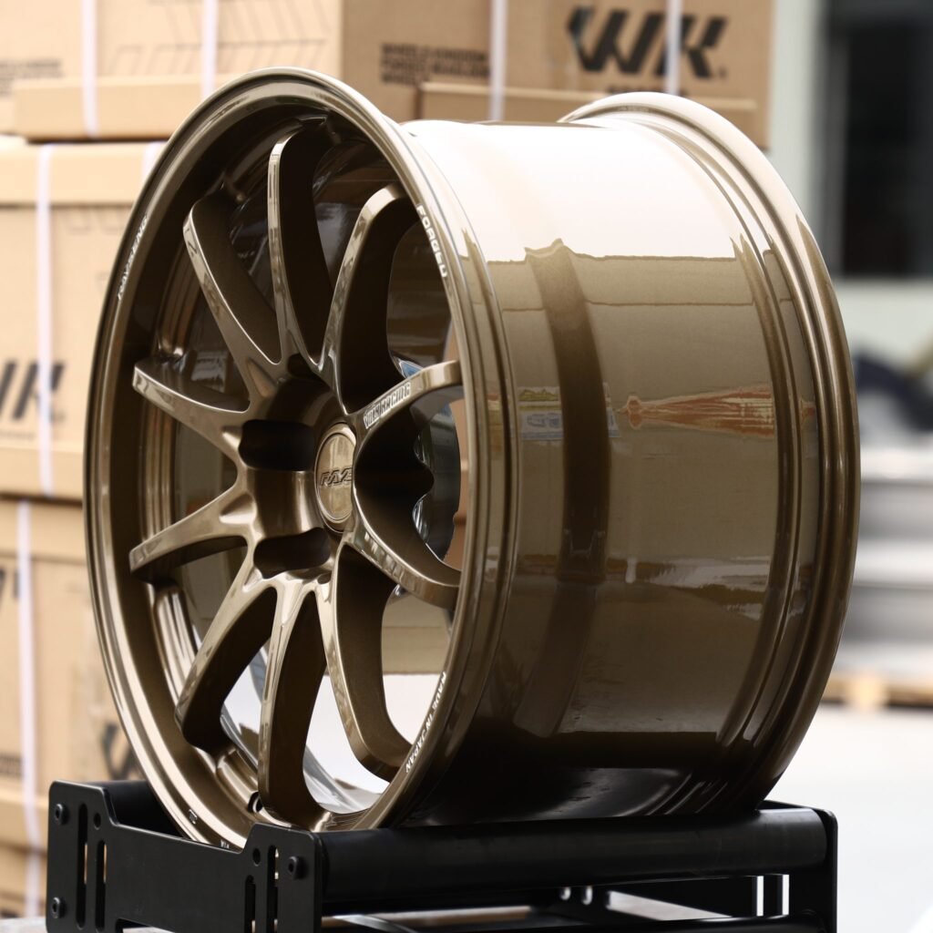 Subaru WRX wheels – Bronze 10-Spoke (Rays-Style), angled view