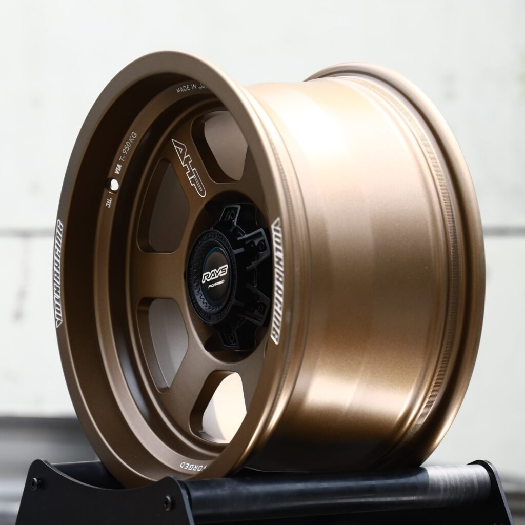 6x139.7 wheels – Bronze 6-Spoke Lettered Lip (Rays-Style), side view