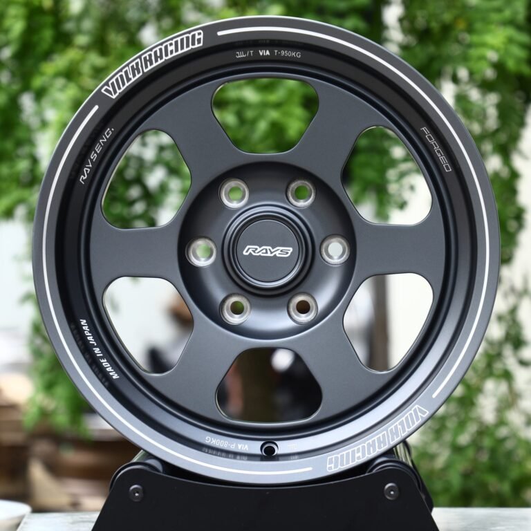 Jeep Wrangler wheels – Matte Black 5-Spoke (Rays-Style), front view