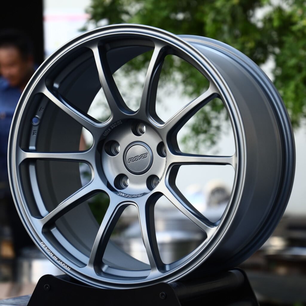 Honda Accord wheels – Matte Gunmetal 10-Spoke (Rays-Style), angled view