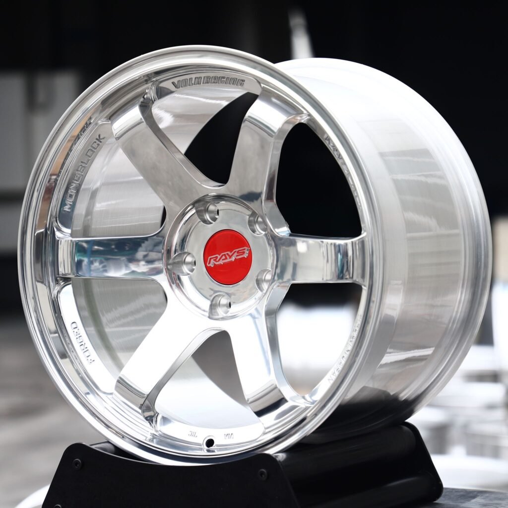 BMW X3 wheels – Polished 6-Spoke (Rays-Style), angled view