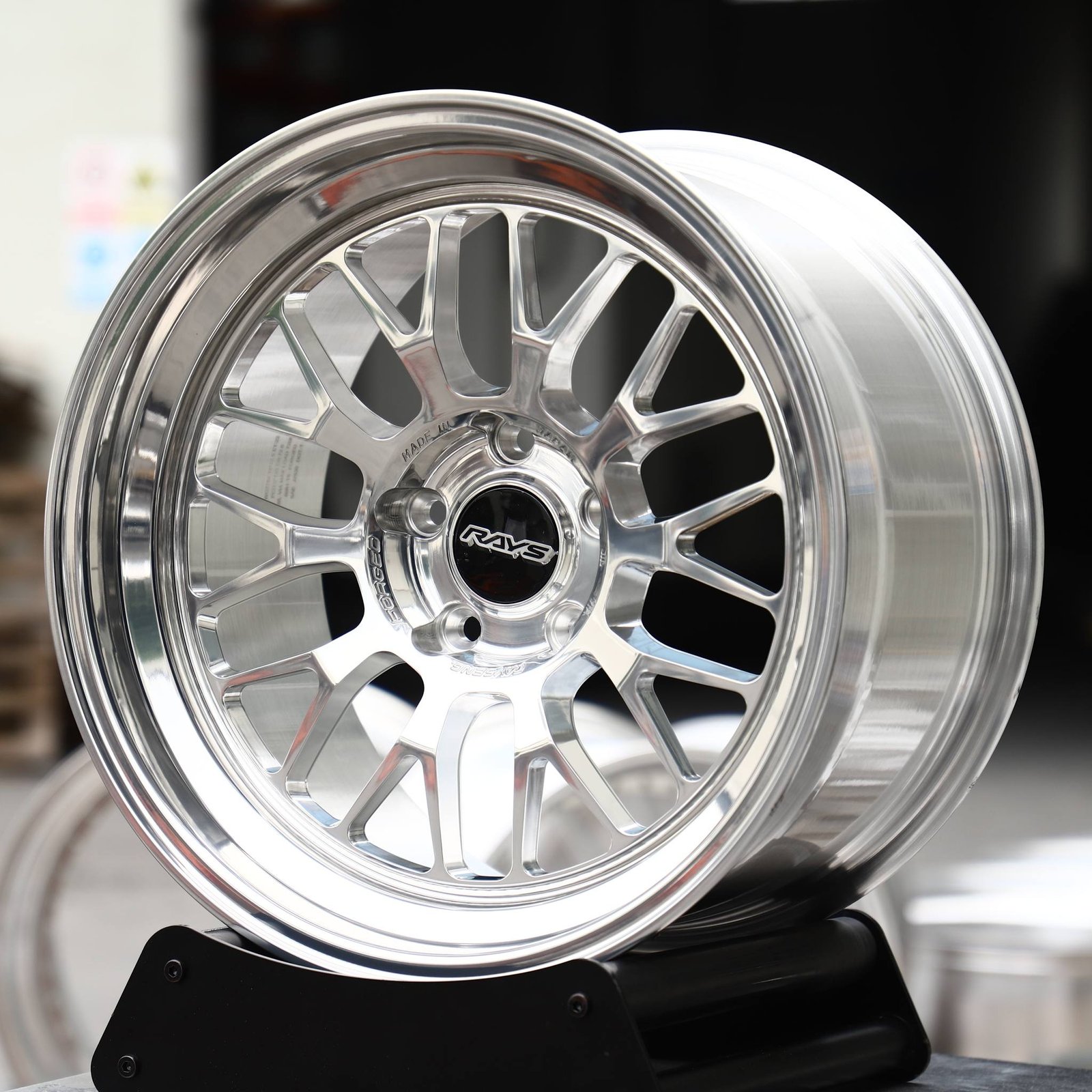 Toyota GR Supra wheels – Polished Mesh Concave Deep Lip (Rays-Style), front view