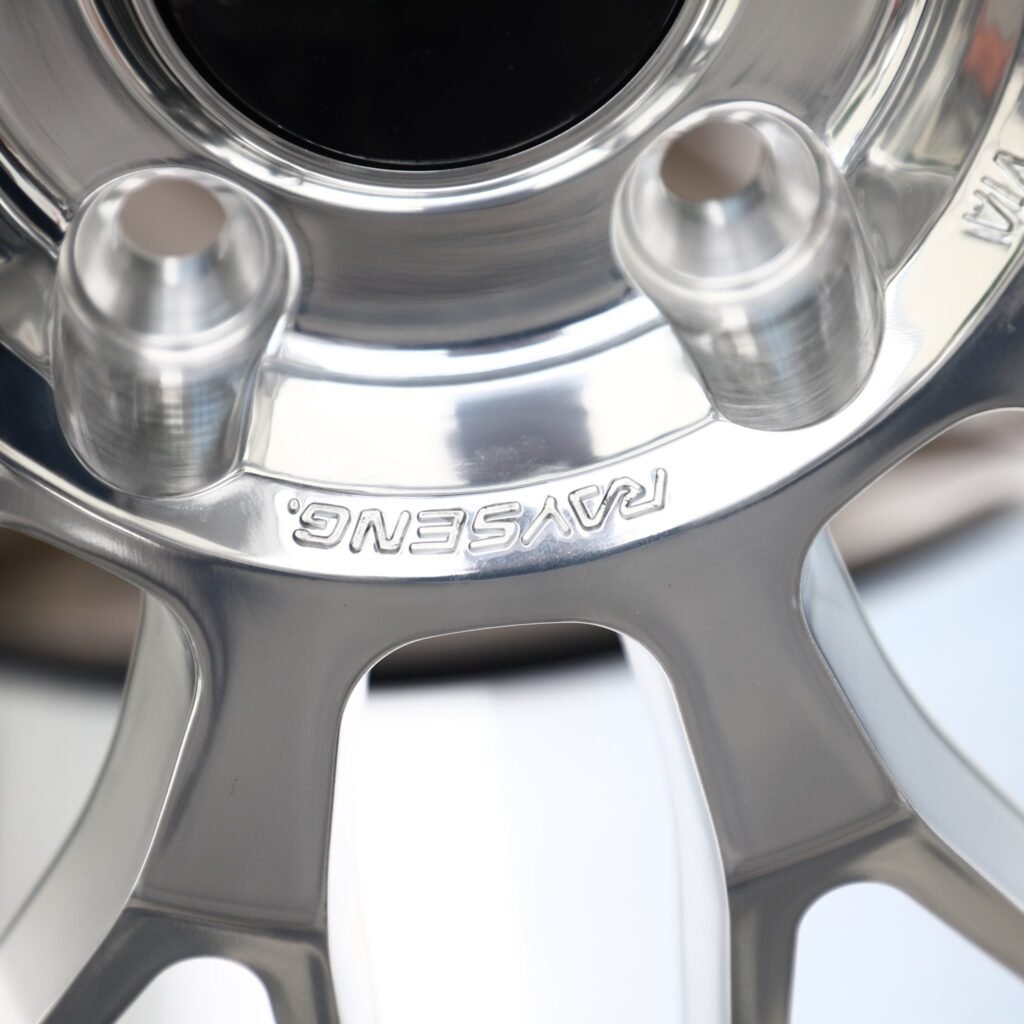 Honda Civic Type R FL5 wheels – Polished Mesh Concave Deep Lip (Rays-Style), lip and barrel detail