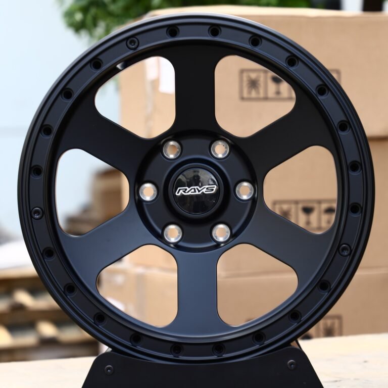 Jeep Wrangler wheels – Satin Black 5-Spoke Bolt Ring Beadlock (Rays-Style), front view