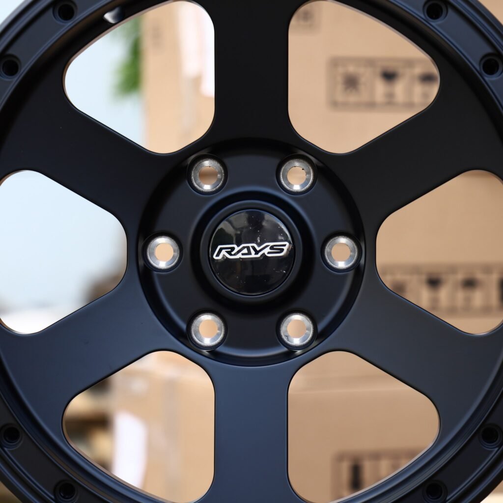 Honda Civic Type R FL5 wheels – Satin Black 5-Spoke Bolt Ring Beadlock (Rays-Style), lip and barrel detail