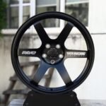 Rays-Style Satin Black 6-Spoke Forged Wheels – Nissan GT-R / Toyota GR Supra Fitment (5-Lug)